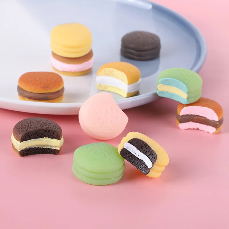 Kawaii Macaroon Planar Resin Flat Back Cabochon 50pcs for Decoration Home Craft Accessories Mini Charms Miniature Food