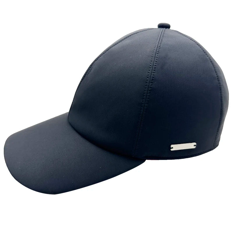 Black Polyester Baseball Cap Velvet Fabric Fashionable 6-Panel Design Stylish Sporty Curved Brim Promotions Caps the