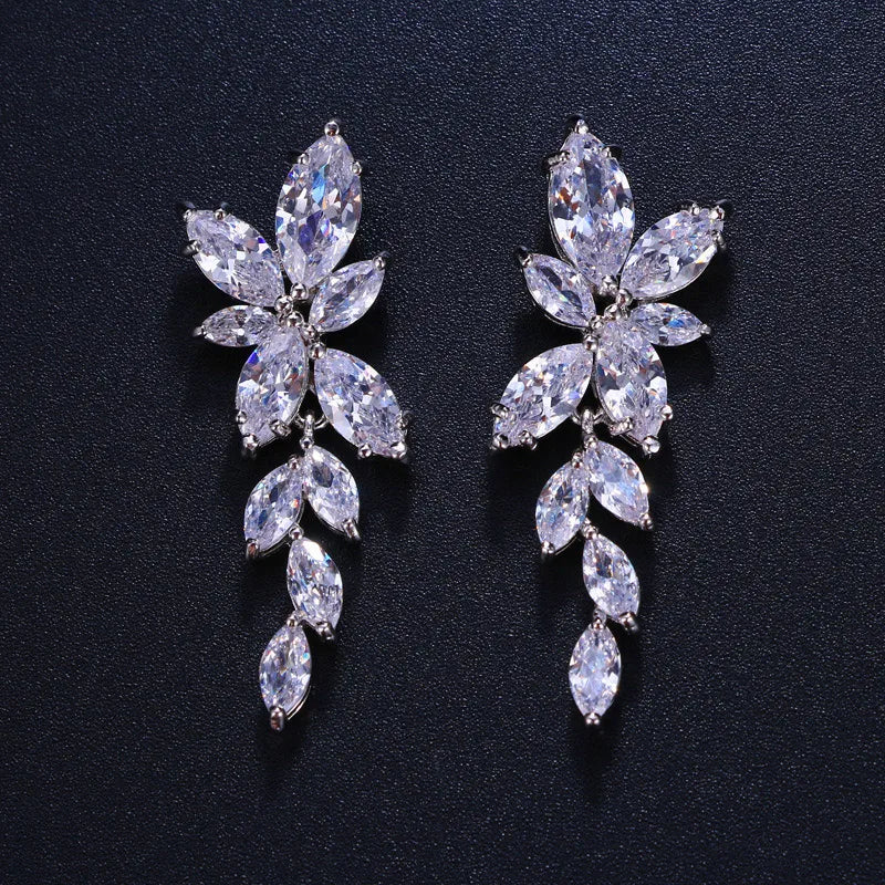 MOQ 2pcs Only Wholesale Womens Jewelry Wedding Earrings Cubic Zirconia for Bride