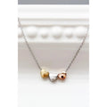 Azuris 925k Silver Beaded Necklace with Three Color Hearts Fashion Accessory From Turkey