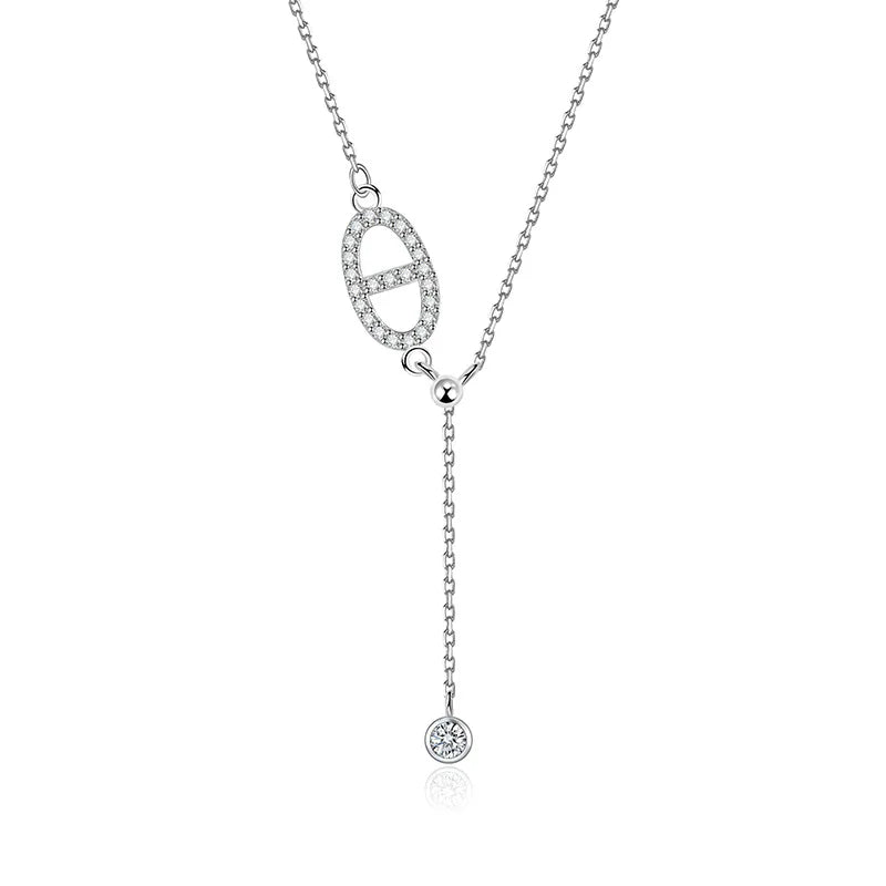 Bulk Sterling Silver Pig Nose Fashion Jewelry Necklaces Light Luxury Niche Popular Chain Necklace for Women