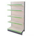 Customizable White Single-Sided Supermarket Shelf with Price Tag Heavy Duty Grocery Store Equipment Convenient Factory Size Logo
