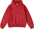 2024 Top Quality Red Sun Faded Acid Stone Washed Distressed Hoodies Men's Casual Vintage Wash Hoodie Made in 100% Cotton