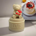 Valentine's Day love Table White Bear Candle Silicone Mold Love Letters Music Box Bottom Seat Chocolate Mousse Mold