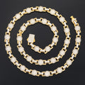 14K Gold 7mm Fully Iced King Chain with Ball Accents Spring Clasp Cuban Link Chain 925 Sterling Silver and VVS Moissanite