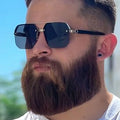 Logo Custom 2026 Fashion Retro Gradient Shades Square Sun Glasses UV400 Metal Double Bridges Pilot Sunglasses for Men