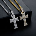 Iced Out Lab Diamond Cross Pendant for Men Women Crucifix Charm Necklace Hip Hop Rapper Jewelry Gold Silver Plated Drop Shipping