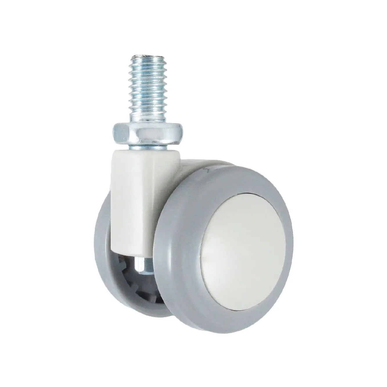 Modern 1.5 Inch Nylon Grey Caster Wheels 3/8" X 15mm Threaded Stem Light Duty for Bedroom Hotels Schools Living Rooms Workshop