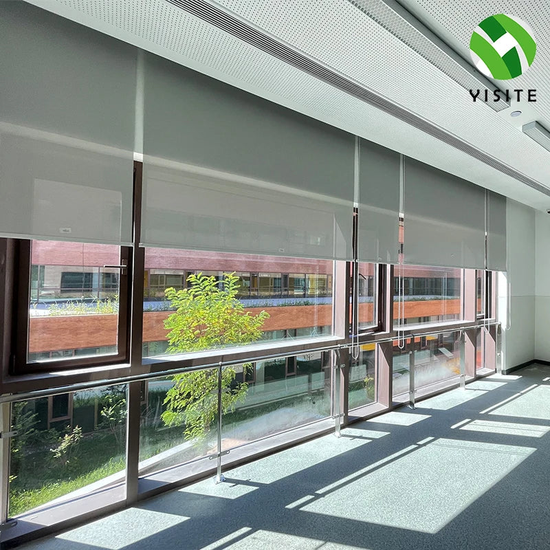 YST Luxury Built-In Modern Hand-Pulled Roller Blinds Customized Color Plain Simple Economical Durable Fabric Horizontal