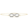 Infinity Chain Charm Bracelet Inlaid Zircon Bow Design Sterling Silver 925 Rose Gold Gold Plated Fine Jewelry for Women Gift