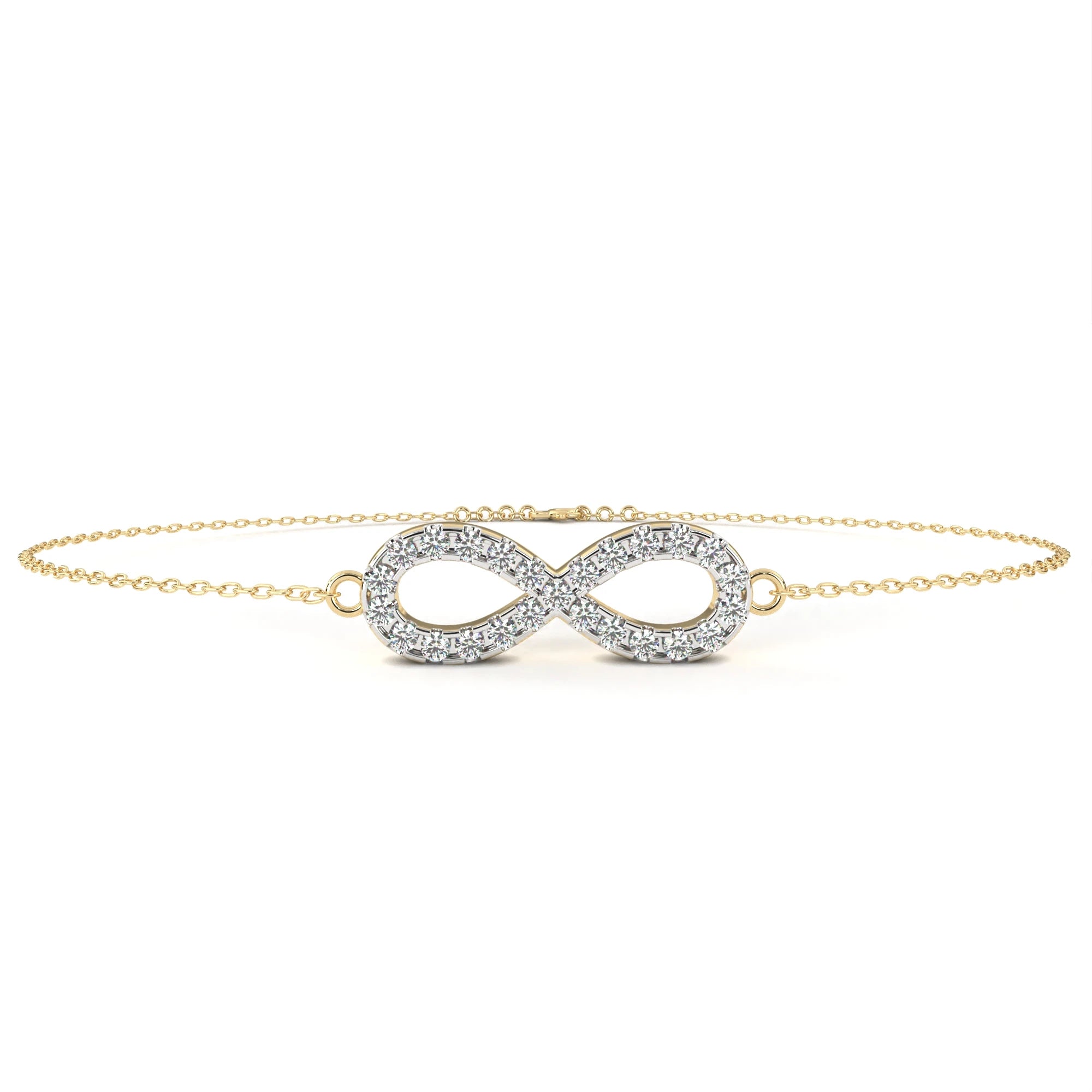 Infinity Chain Charm Bracelet Inlaid Zircon Bow Design Sterling Silver 925 Rose Gold Gold Plated Fine Jewelry for Women Gift
