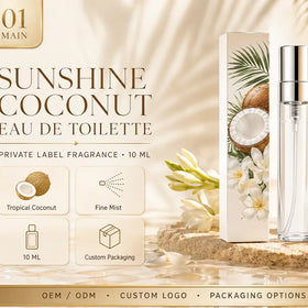 10ml Mini Travel Private Label Coconut Floral Eau De Parfum Spray OEM Custom Packaging