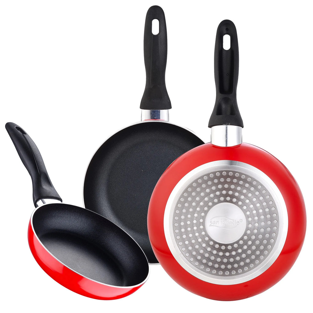 Set of 3 frying pans 16/20/24 cm SAN IGNACIO Navy Red collection