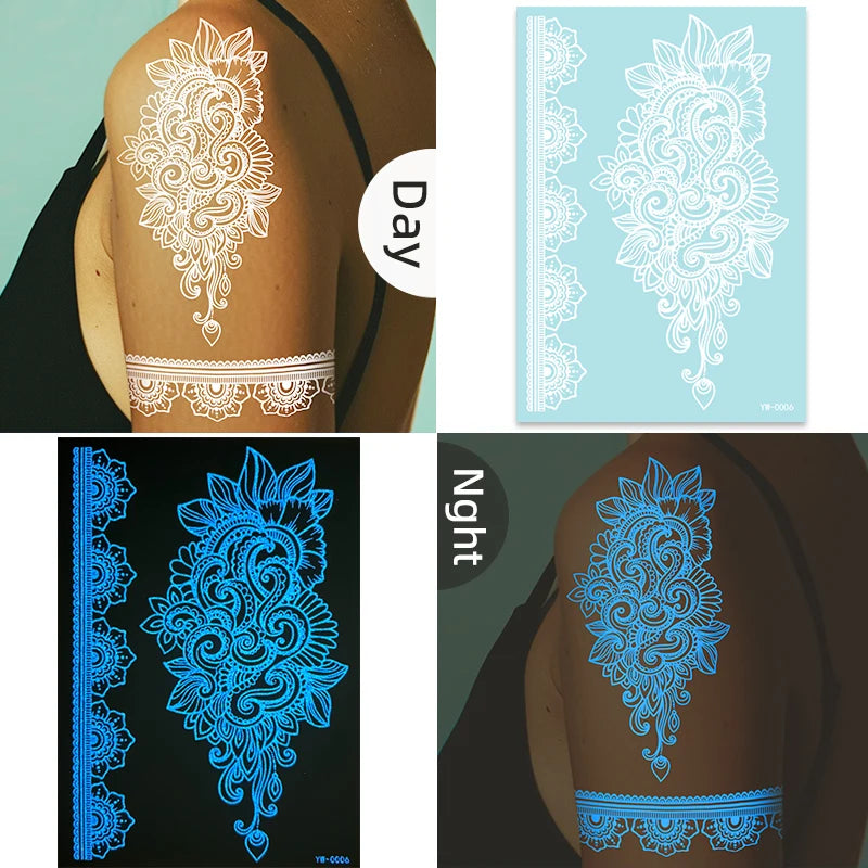 Non-toxic Long Lasting Custom Temporary Water Transfer Printing Henna Crimson Lace Tattoo Sticker for Body Beauty