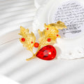 Weiman High-End Retro Crystal Brooch for Women Stylish Rhinestone Maple Leaf Design Hollowed Out Fashion Accessory
