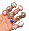 Silver Plated Bezel Setting Fashion Jewelry Wholesale Religious Women's Brass Copper Wire Gemstone Crystal Macrame Statement