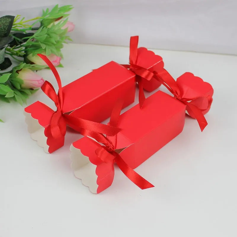 JUXINDA Luxury Red Striped Candy Box Valentine's Day Surprise Gift Box Heart-shaped Birthday Party Favor Wrapping Box