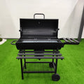 Trolley Oil Drum Grills BBQ Outdoor Barbecue Grill Smoker Barrel Smoker Grill With 2 Table