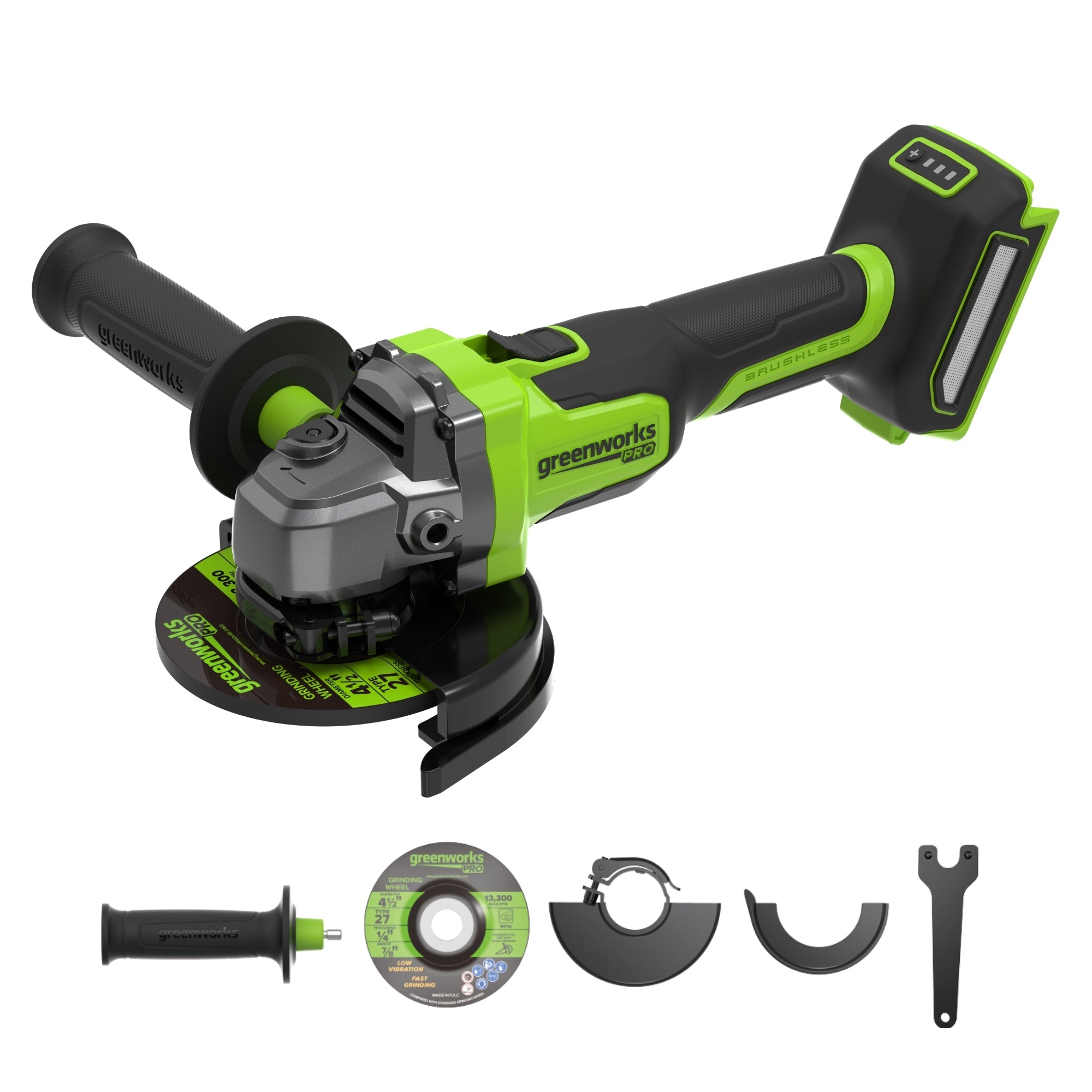 24V PowerAll Pro 4-1/2" Angle Grinder Kit with Grinding Wheel & Accessories MegaBDM