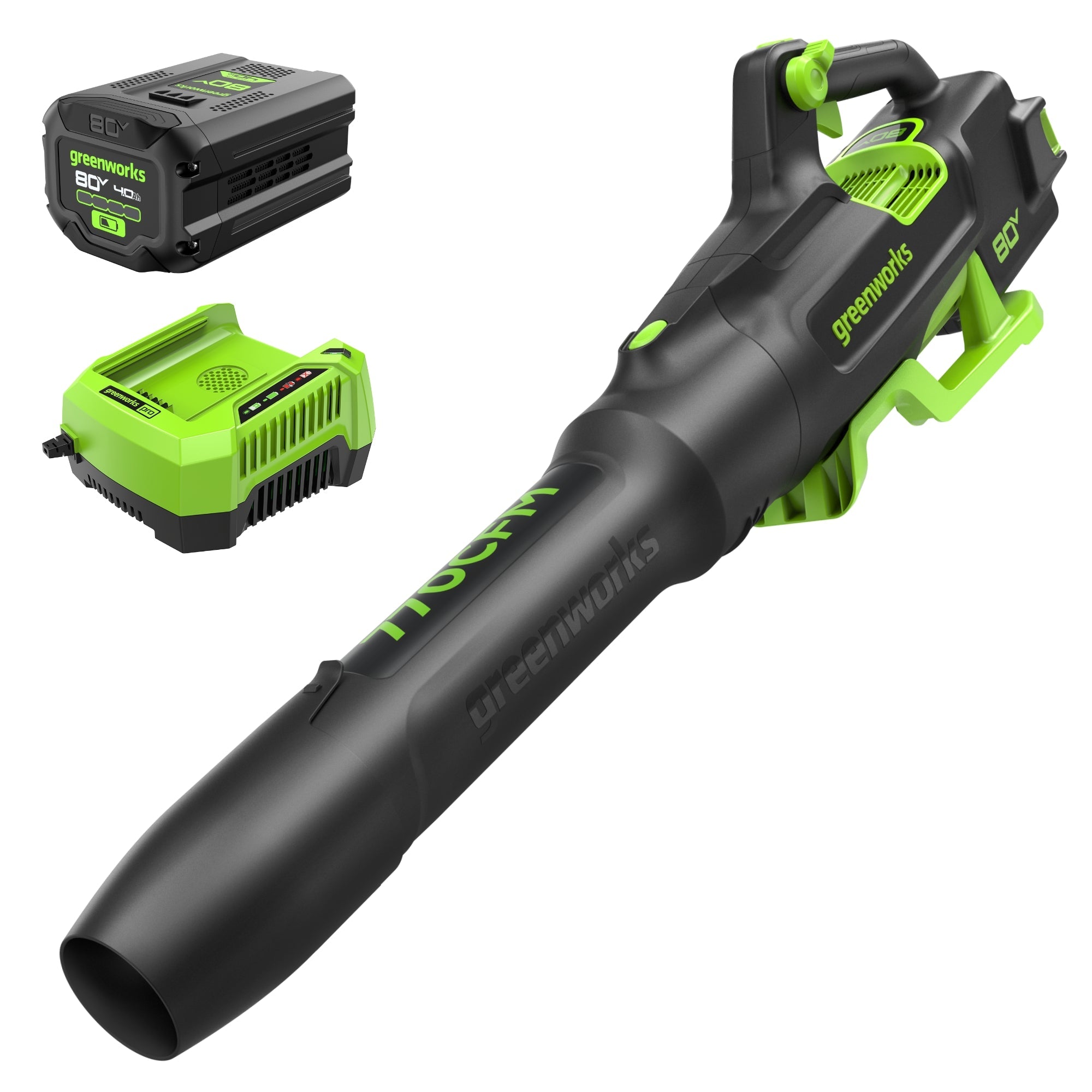 80V 770CFM Cordless Battery Blower, 4Ah Battery and Charger MegaBDM