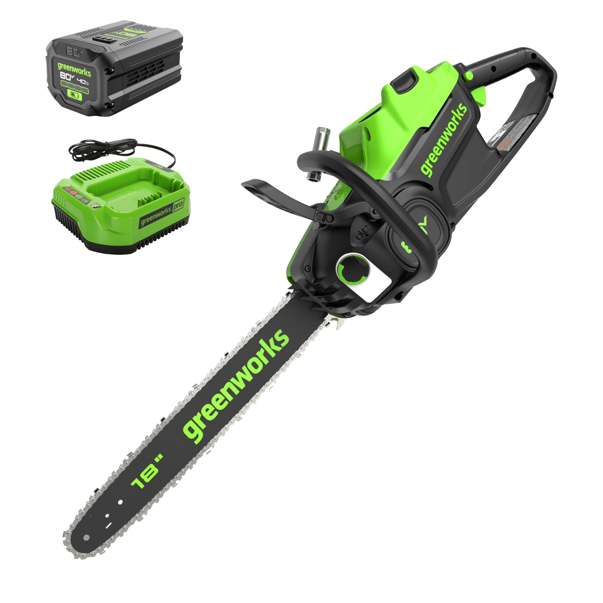 80V 18" 2.5kW Cordless Battery Chainsaw, (1) 4Ah Battery and 2A Charger MegaBDM