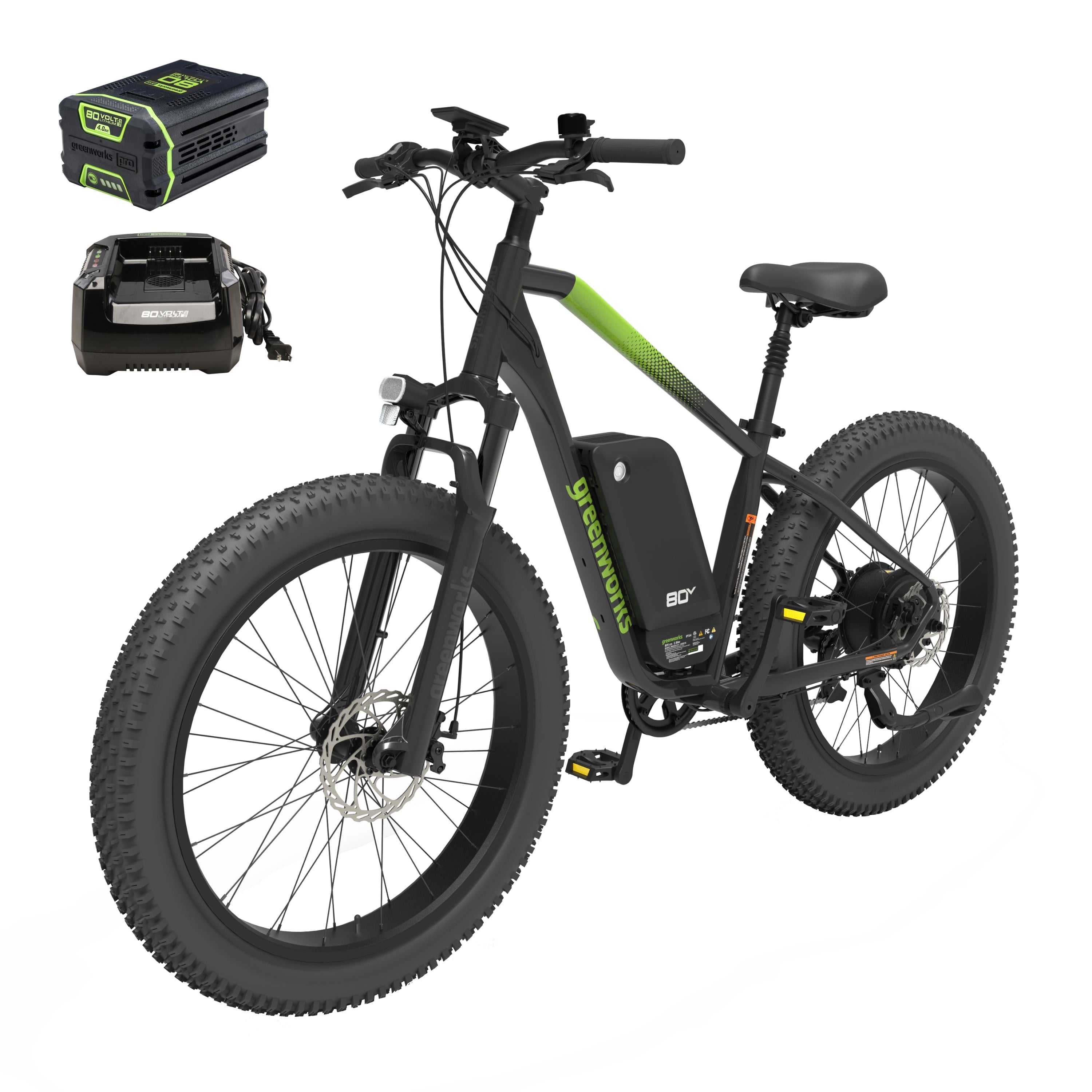80V VENTURE Series 26" Fat Tire Electric Mountain Bike, 4Ah Battery and Charger MegaBDM