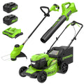 48V (24V x 2) 20" Cordless Battery Push Mower 3pc Combo Kit: (2) 4.0 Ah Batteries and Dual-Port Chargers MegaBDM