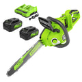 48V (24V x 2) 14" Cordless Battery Chainsaw: (2) 4.0 Ah USB Batteries and Dual-Port Charger MegaBDM