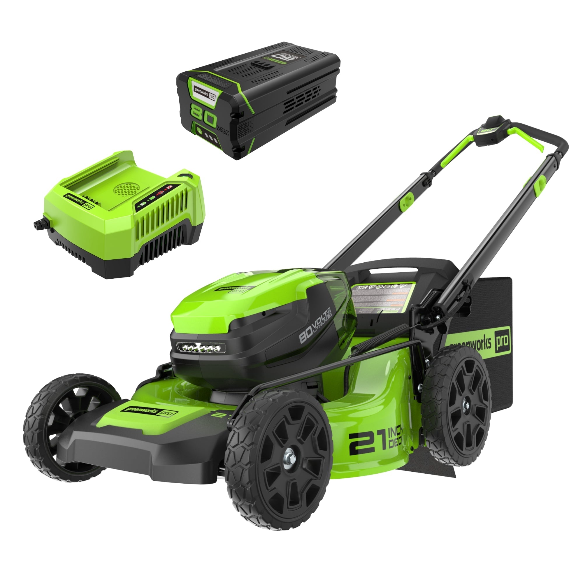 80V 21" GEN 2 Cordless Battery 4-in-1 Push Lawn Mower (Auto Switch): 4.0 Ah Battery and Charger, LM2118 MegaBDM