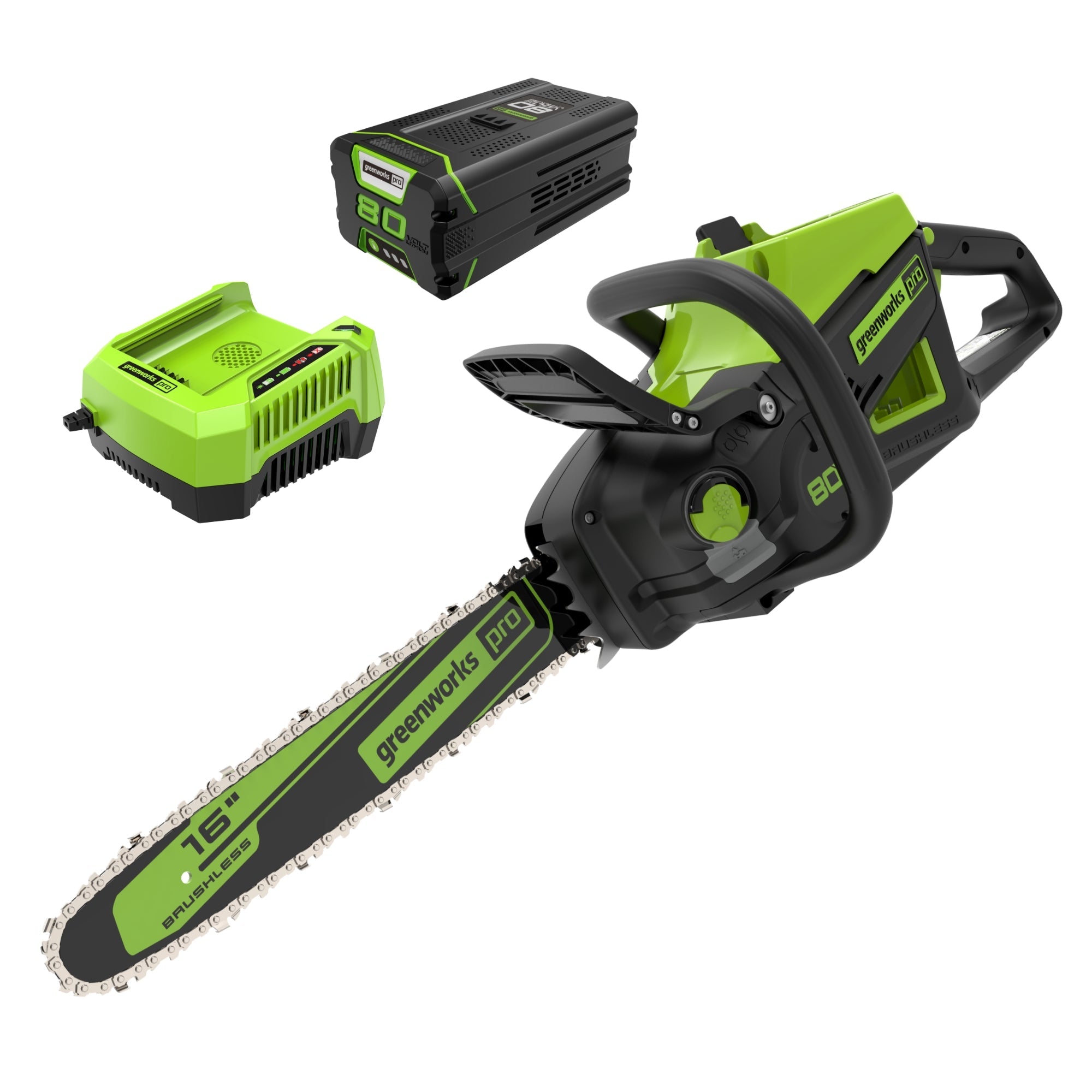 80V 16" 2.0kW Cordless Battery Chainsaw w/ 4.0 Ah Battery & Charger MegaBDM