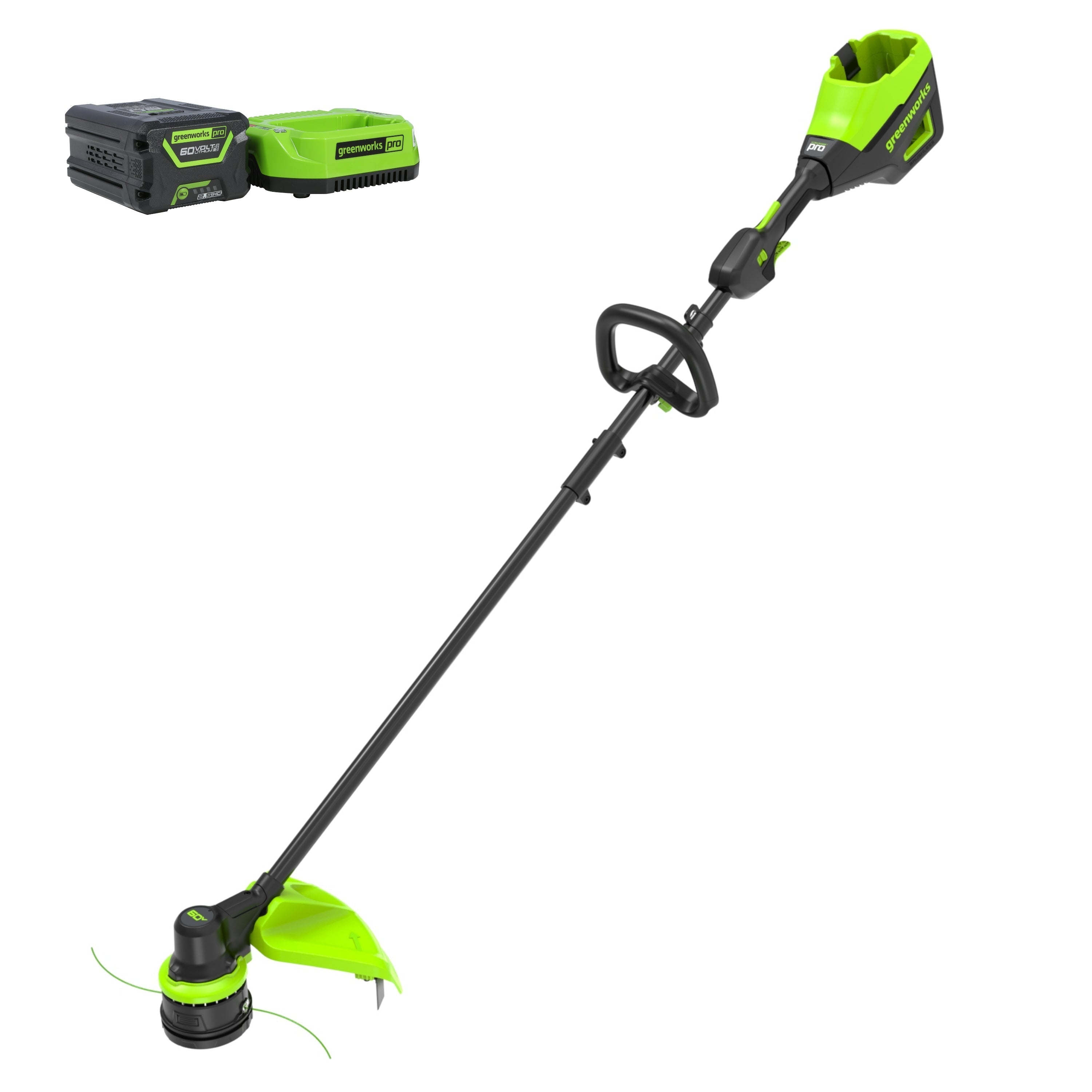 60V 17" Cordless Battery Brushless String Trimmer: 2.5 Ah Battery and Charger MegaBDM