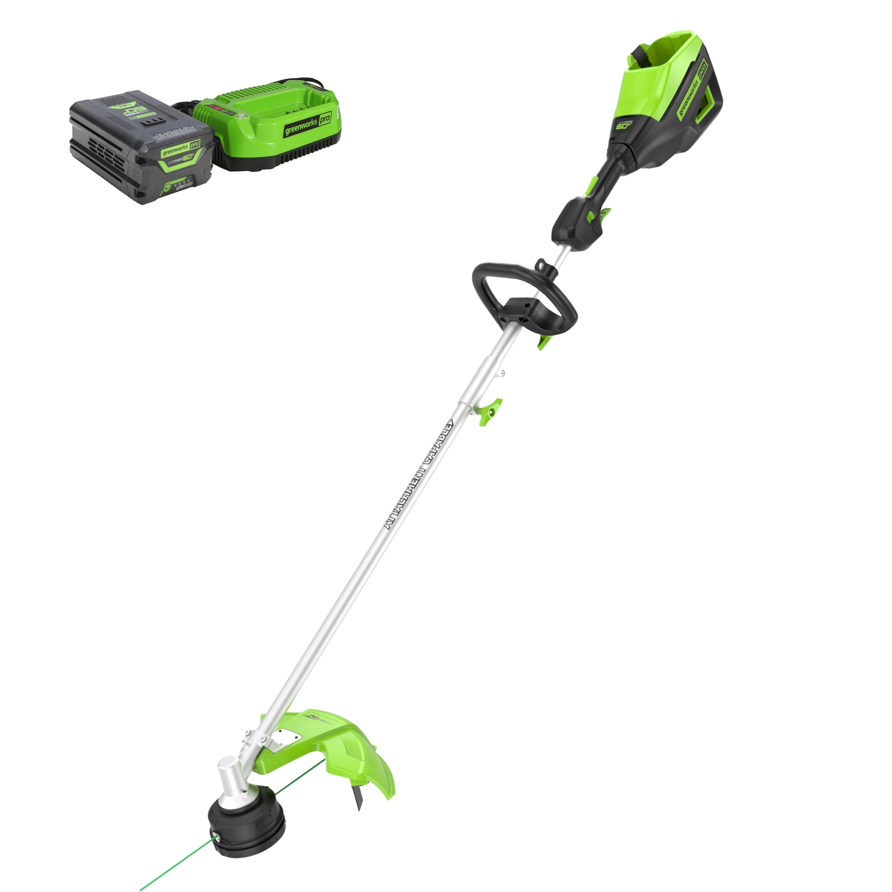60V 16" Cordless Battery String Trimmer (Attachment Capable) w/ 4.0 Ah Battery & Charger MegaBDM