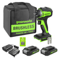24V 1/4" 1950 in/lbs Brushless Impact Driver Kit (8-piece Bit Set and Tool Bag Included): (2) 2Ah Batteries and Charger MegaBDM