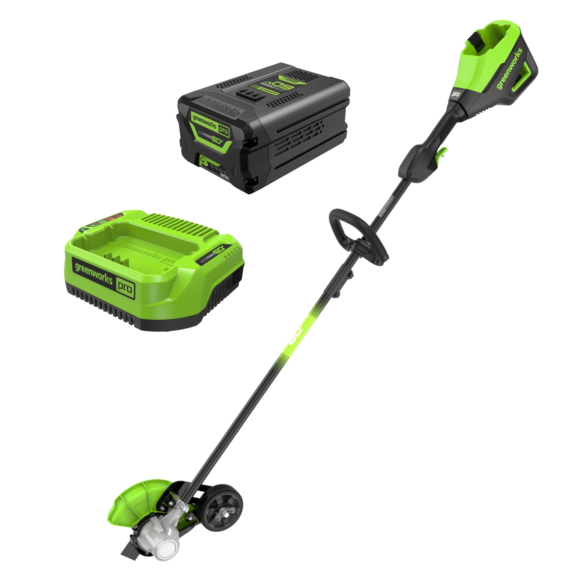 60V 8" Cordless Battery Edger Black Shaft: 2.0 Ah Battery and Charger MegaBDM