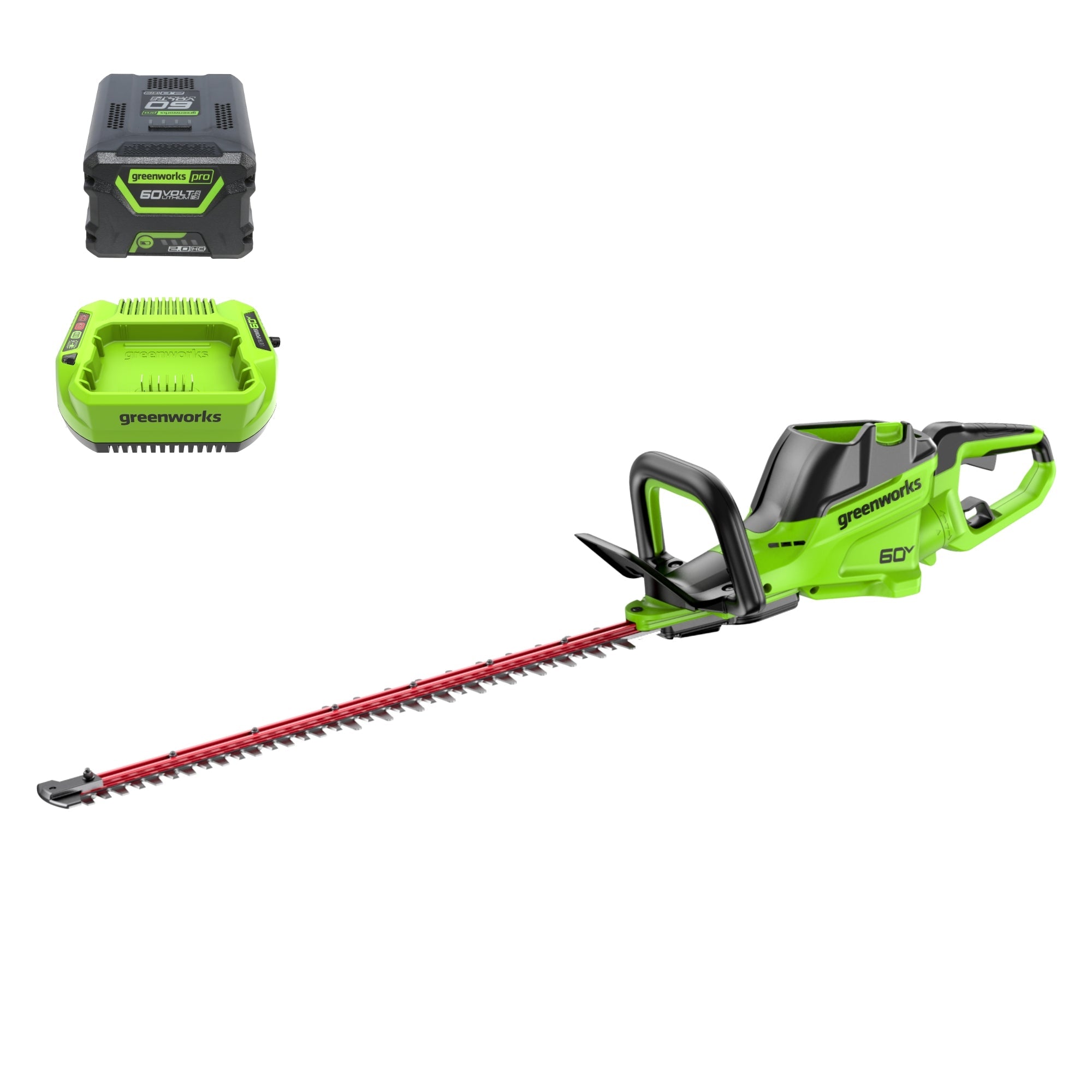 60V 26" Cordless Battery Hedge Trimmer 4000 SPM, 2Ah Battery and 3A Charger MegaBDM