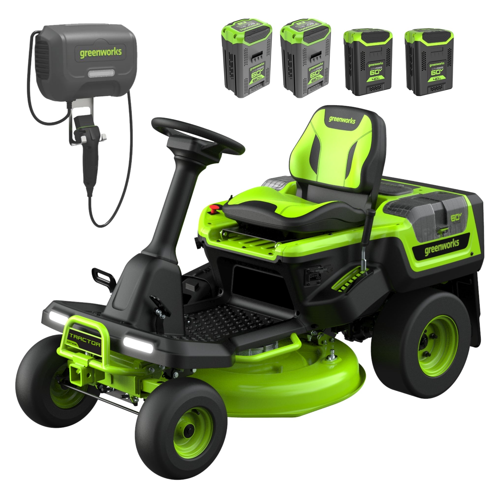 60V 30” CrossoverT Riding Lawn Tractor with (2) 8.0 Ah, (2) 4.0 Ah Batteries & 600-Watt Charger, CRT3061 MegaBDM