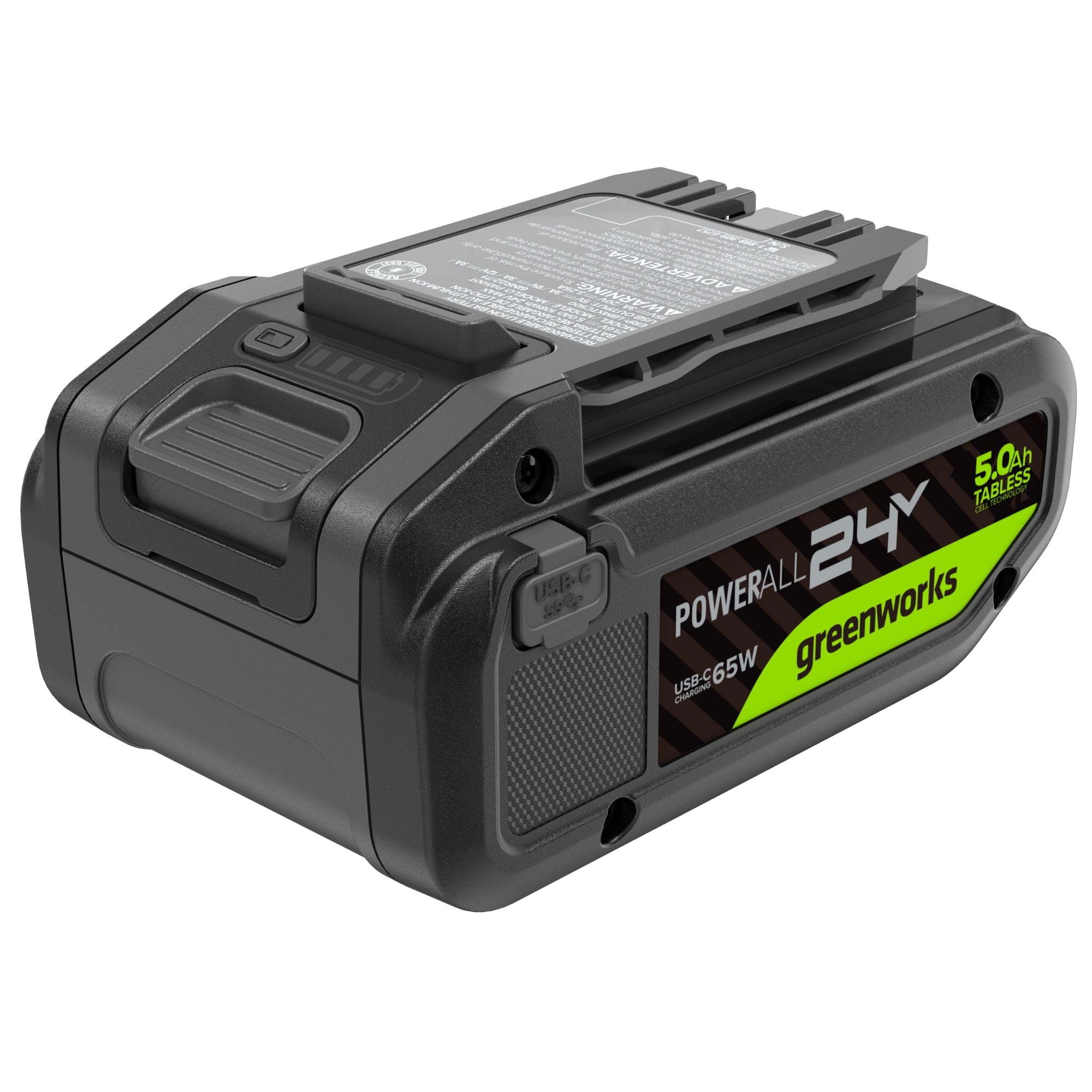 24V 5.0 Ah Tabless Battery with Bi-Directional USB-C Port MegaBDM