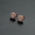 Low MOQ Wholesale Stainless Steel Zircon Round Classic Silver Plated Stud Men Hiphop Party Earrings