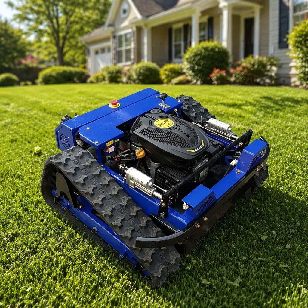 Free Shipping Industrial Grade Cordless Multifunctional Remote Control Crawler Lawn Mower for Wasteland and Slope Use