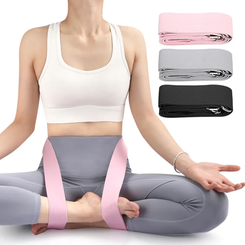 Dual-Purpose Yoga Stretch Strap: Exercise Belt for Ligament Stretching Pilates Home Gym and Travel Workouts