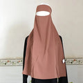 Women Muslim Solid Color Niqab Hijab Saudi Style Hoodie Niqab Islam Classic Niqab with Headcover for lady