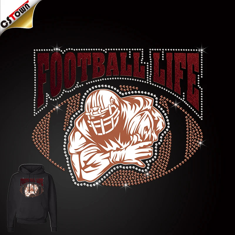 Verified Suppliers America Football Team Rhinestone Transfer Logo Designers for My Brand