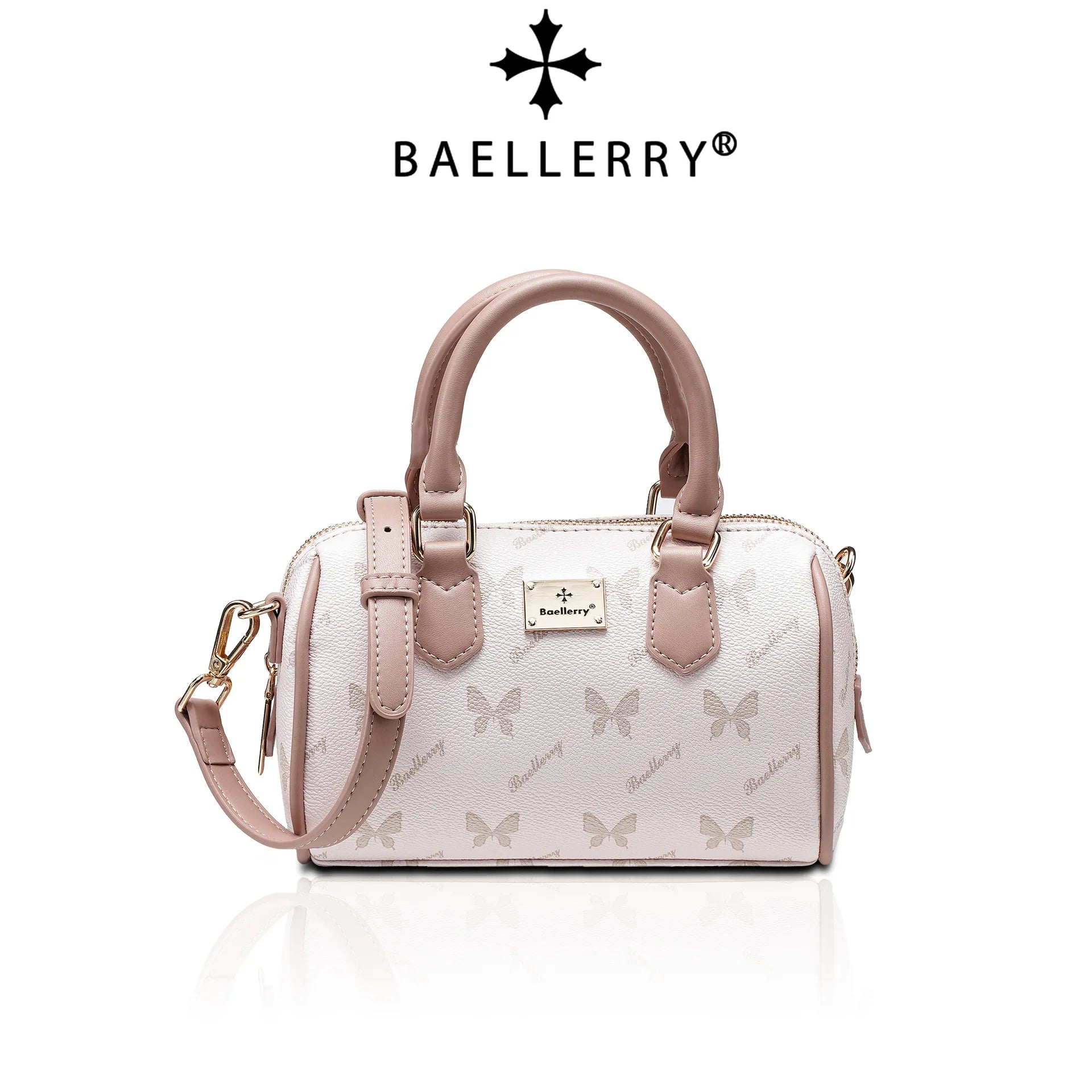 Baellerry New Women's Handbag Fashionable butterfly Print Crossbody Bag Contrasting Color Mini Bag