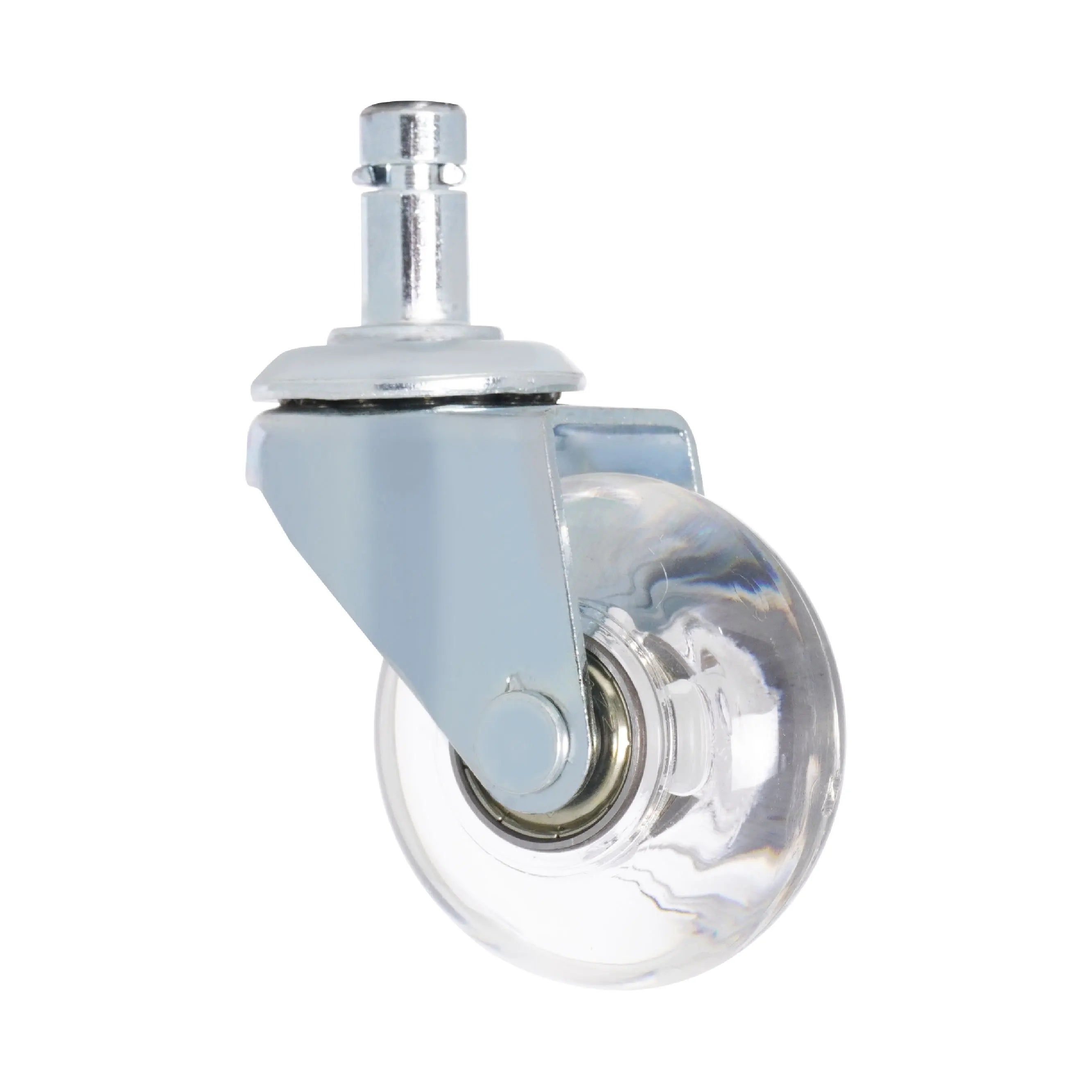 CCE 2-Inch Swivel Transparent PU Caster Friction Ring Stem 11mm Dia Living Room Dining Kitchen Use Warehouse Bathroom Hospital
