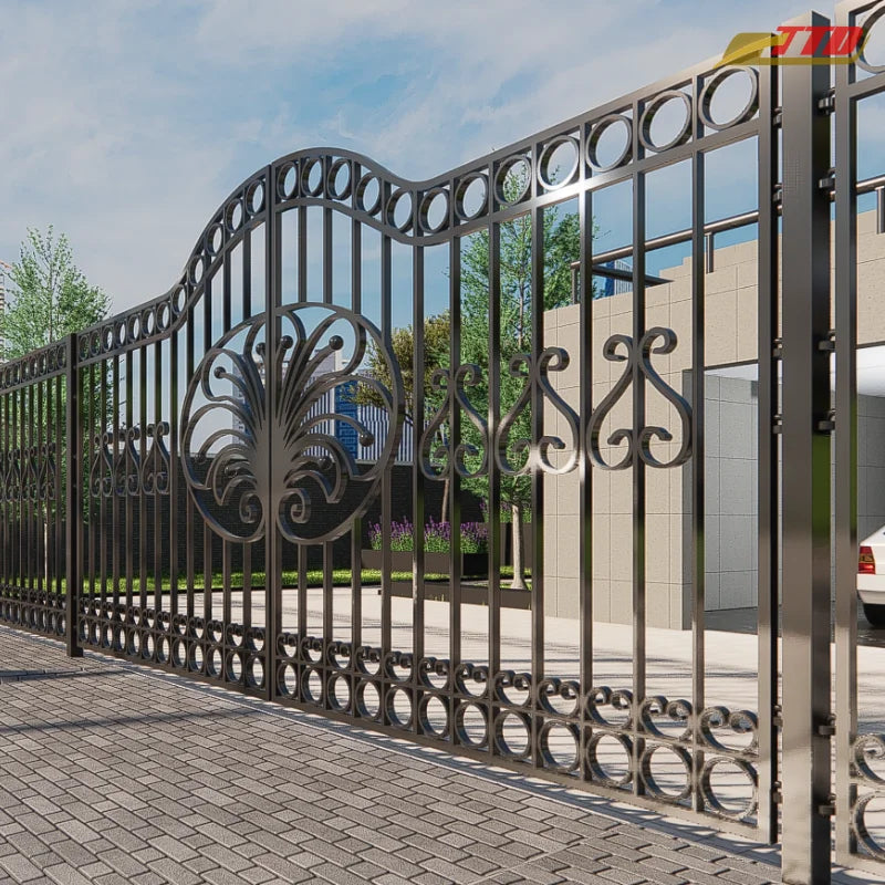 Decorative wrought iron gates for main entrances Made in Vietnam by expert door and gate manufactur with timeless craftsmanship