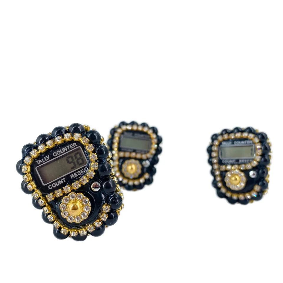 Black Zikrmatic Tesbih Digital Tasbeeha Counter Set Muslim Islamic Ramadan Gift High Quality for Parties Wholesale Availability