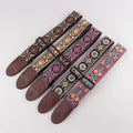 Professional Quality Fabric Leather Guitar Straps Versatile Color Woven Adjustable Crossbody Belt Quality Bass Guitar Strap