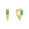 CANNER Minimalist 925 Sterling Silver Emerald Zircon Earrings Jewelry Geometric Heart Shape Hoop Earrings for Women