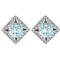 Wholesale High Quality Gemstone Jewelry Hypoallergenic 925 Sterling Silver Blue Topaz Stud Earrings for Women Destiny Jewellery