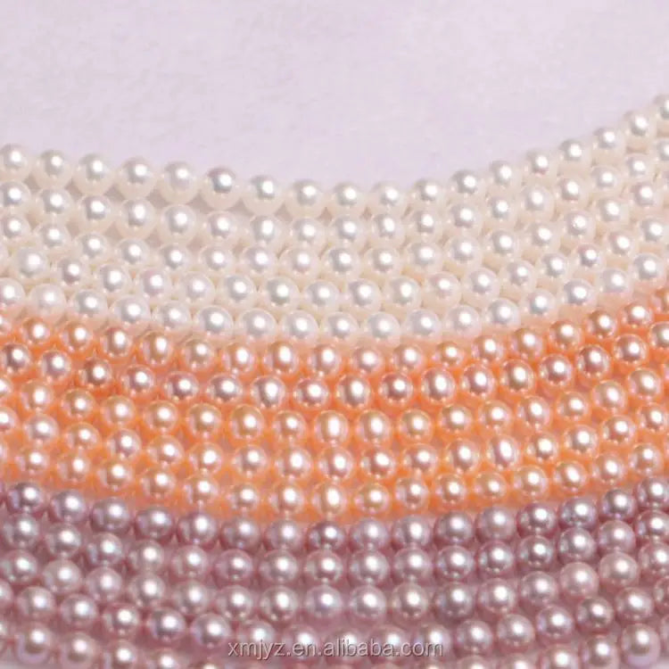 Certified ZZDIY080 Freshwater Pearl 3.0-4.0 Round a Semi-Finished Necklace Freshwater Pearl Strand